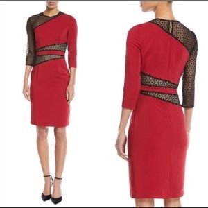 Naeem Khan NK32 Vintage Black/Red Lace Dress Size 14